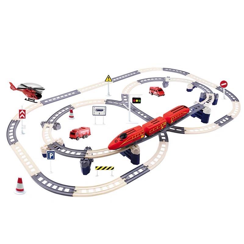 雙層軌道和諧號 電動列車軌道 消防和諧號 警察和諧號 高速列車 火車玩具 軌道玩具 電動火車 軌道火車玩具-細節圖8