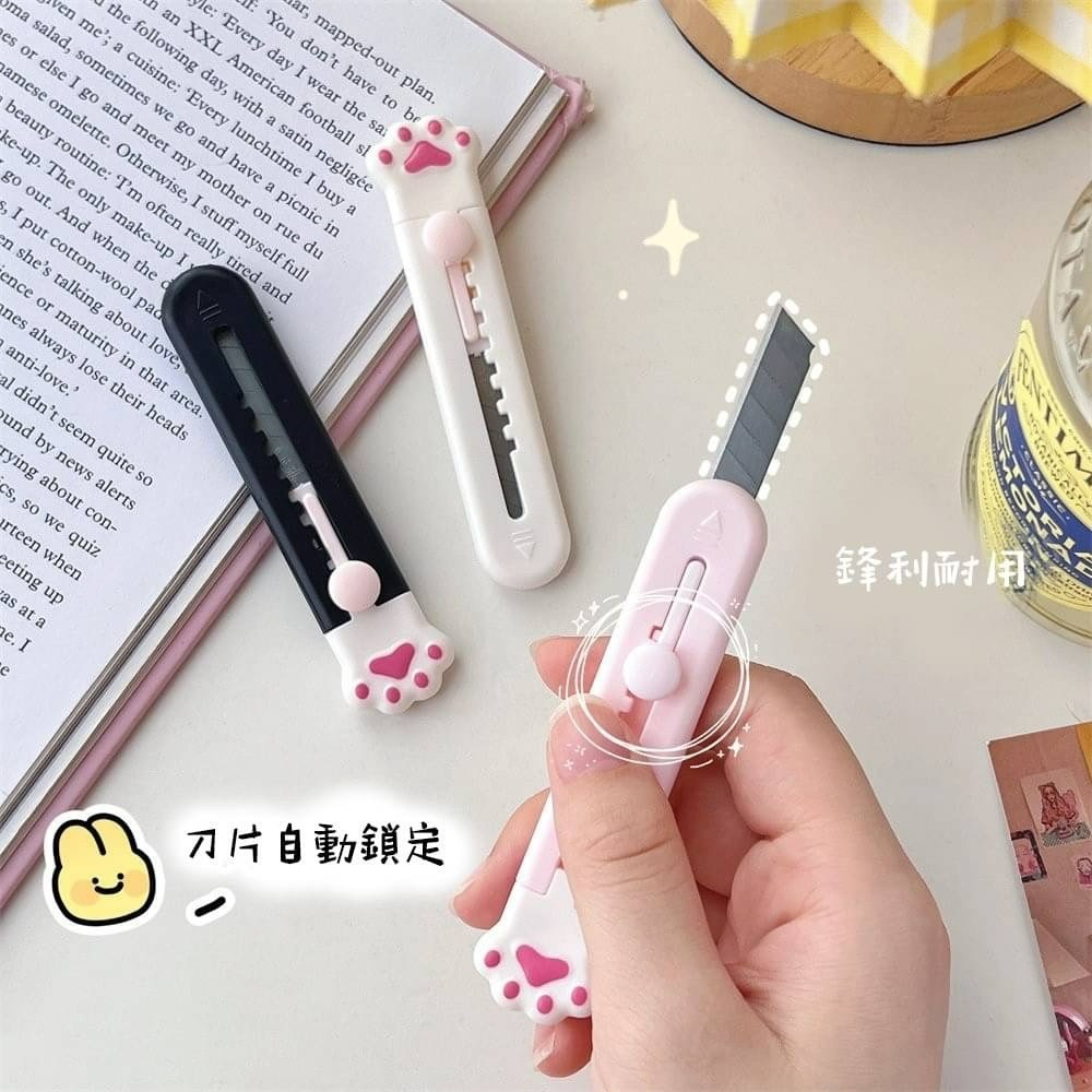 貓爪美工刀 可愛美工刀 迷你便攜美工刀 貓掌美工刀  迷你美工刀開箱刀 拆信刀 辦公用品 文具 開學季-細節圖2