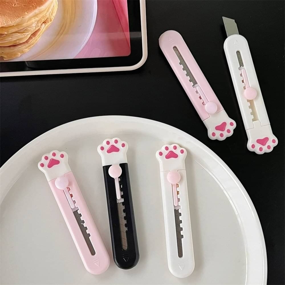 貓爪美工刀 可愛美工刀 迷你便攜美工刀 貓掌美工刀  迷你美工刀開箱刀 拆信刀 辦公用品 文具 開學季-細節圖3