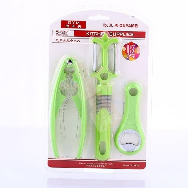 開瓶器 削皮器 核桃夾 廚房好用物三件套 削皮刀 核桃夾子 鉗子神器  開罐器 啤酒開瓶器-細節圖3