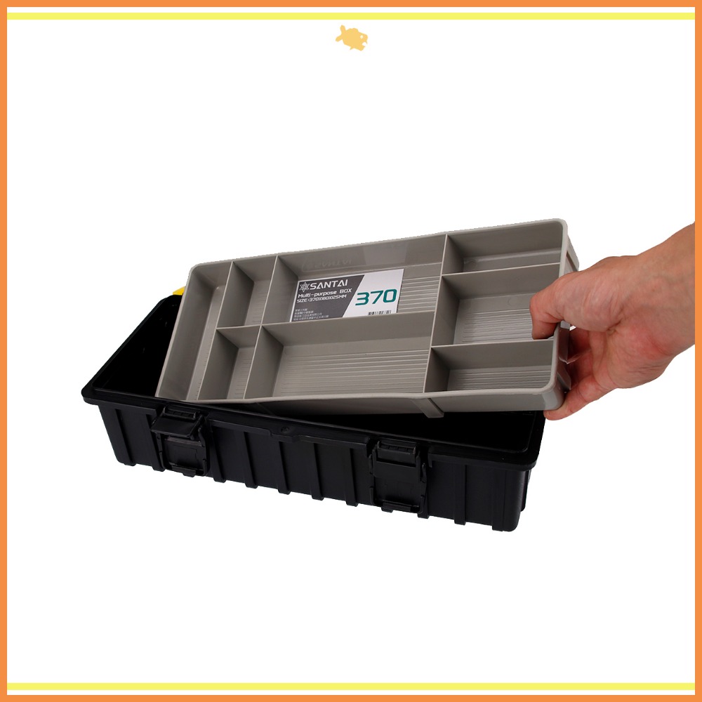 工具收納箱 37*18*12.5cm B370 QiCai 零件 分類 生活 盒子 單層 臺灣製造 現貨-細節圖9