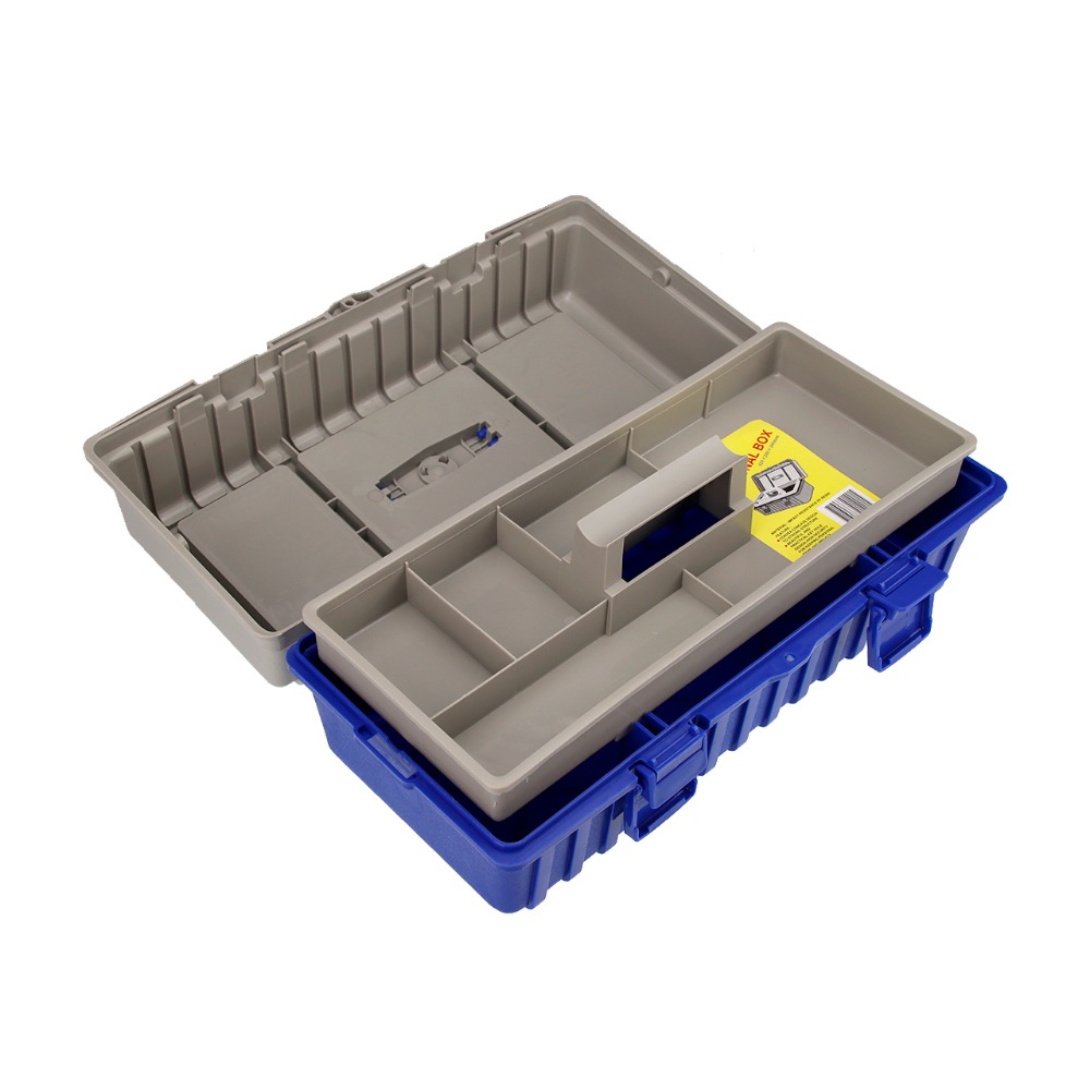塑膠工具箱 42*20*18cm B421 QiCai 收納 工程 盒子 分類 單層 臺灣製造 現貨-細節圖2