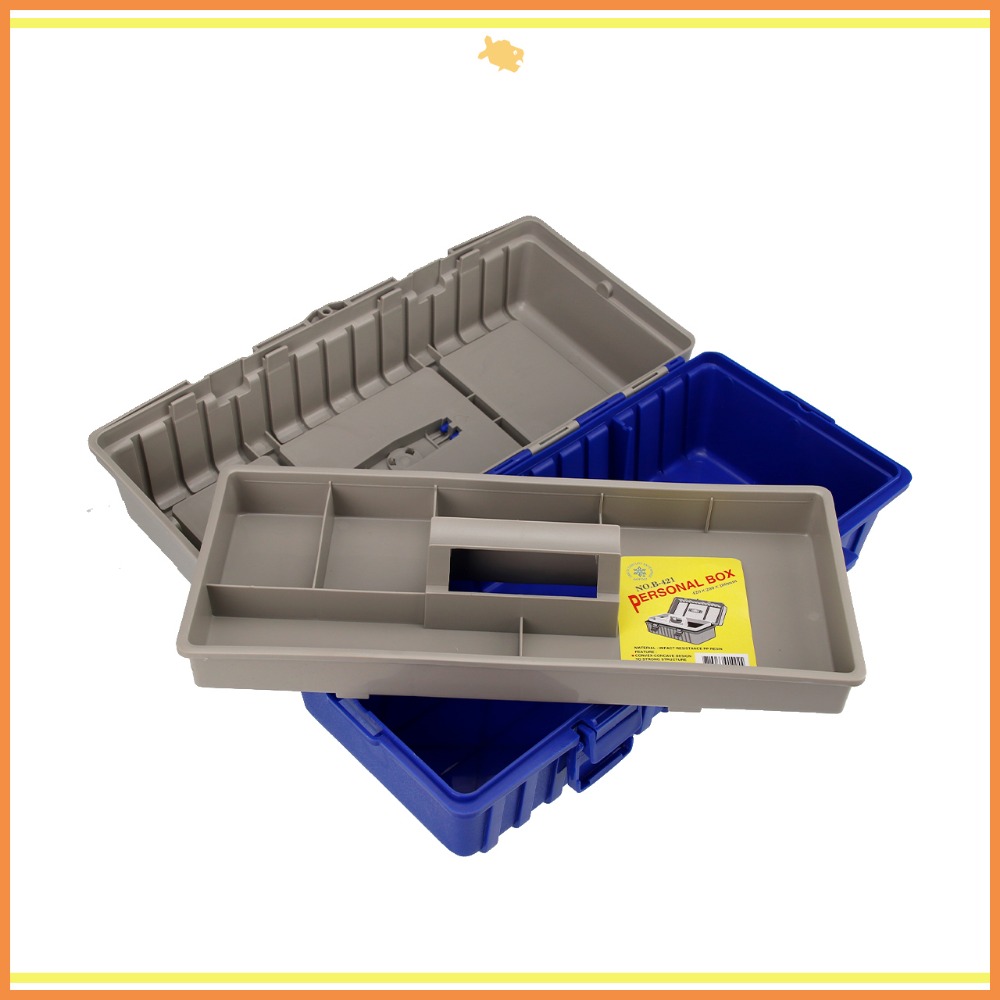 塑膠工具箱 42*20*18cm B421 QiCai 收納 工程 盒子 分類 單層 臺灣製造 現貨-細節圖3