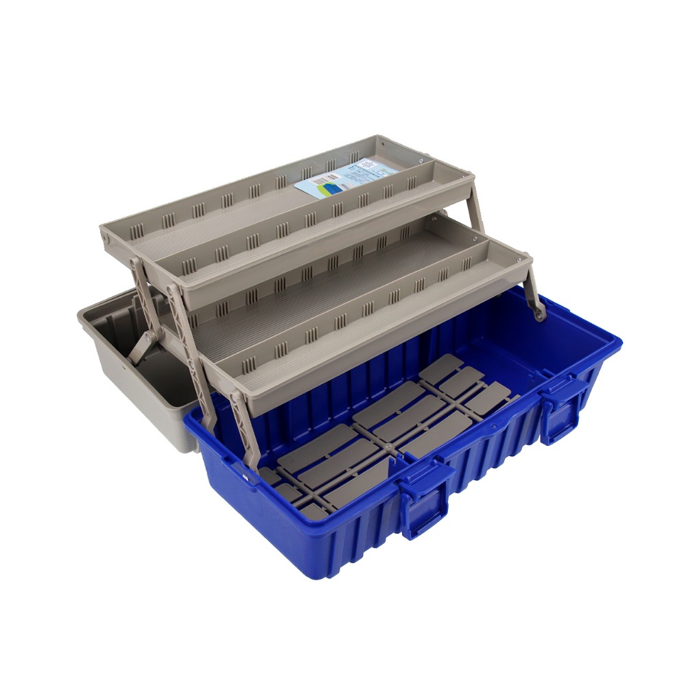 工具箱 收納箱 42*20*18cm B422 QiCai 工程 盒子 分類 零件 雙層 臺灣製造 現貨-細節圖2