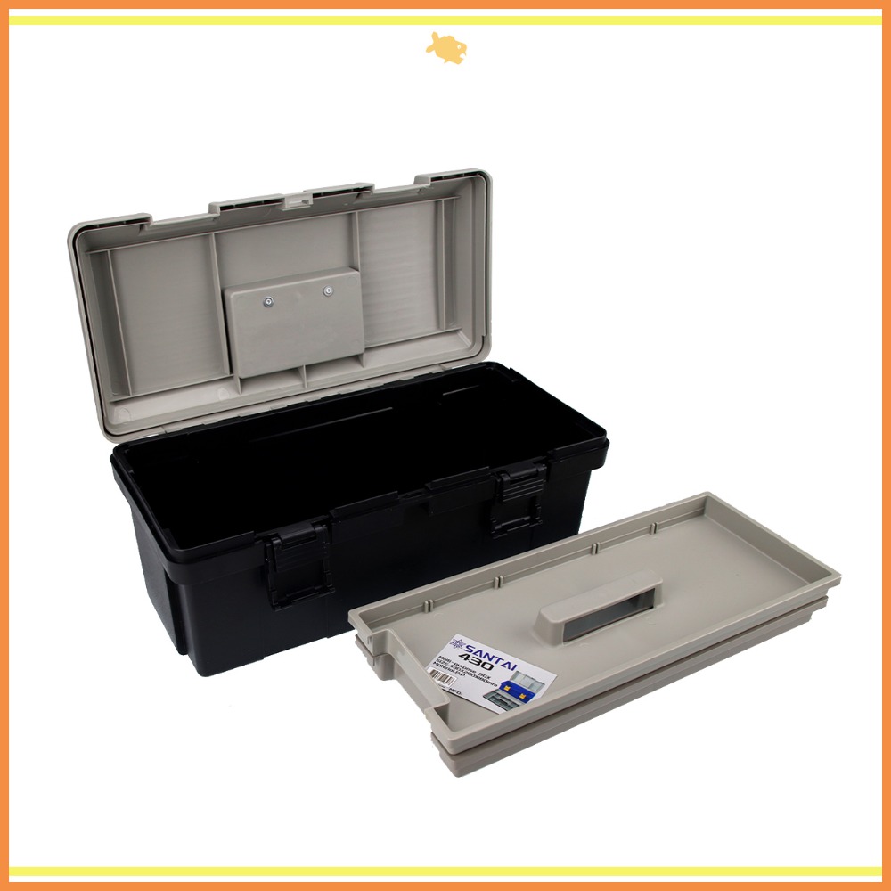 工具箱 收納箱 43*20*18cm B430 QiCai 工程 盒子 零件 單層 大空間 臺灣製造 現貨-細節圖4