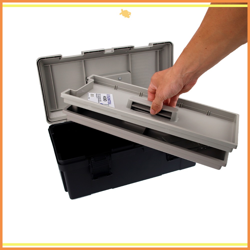 工具箱 收納箱 43*20*18cm B430 QiCai 工程 盒子 零件 單層 大空間 臺灣製造 現貨-細節圖9