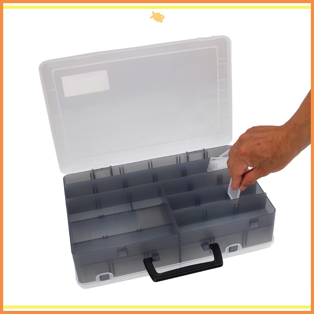雙面 收納盒 分類盒 36*23*10cm S302 QiCai  盒子 零件 分類 小東西 儲物 臺灣製造 現貨-細節圖4