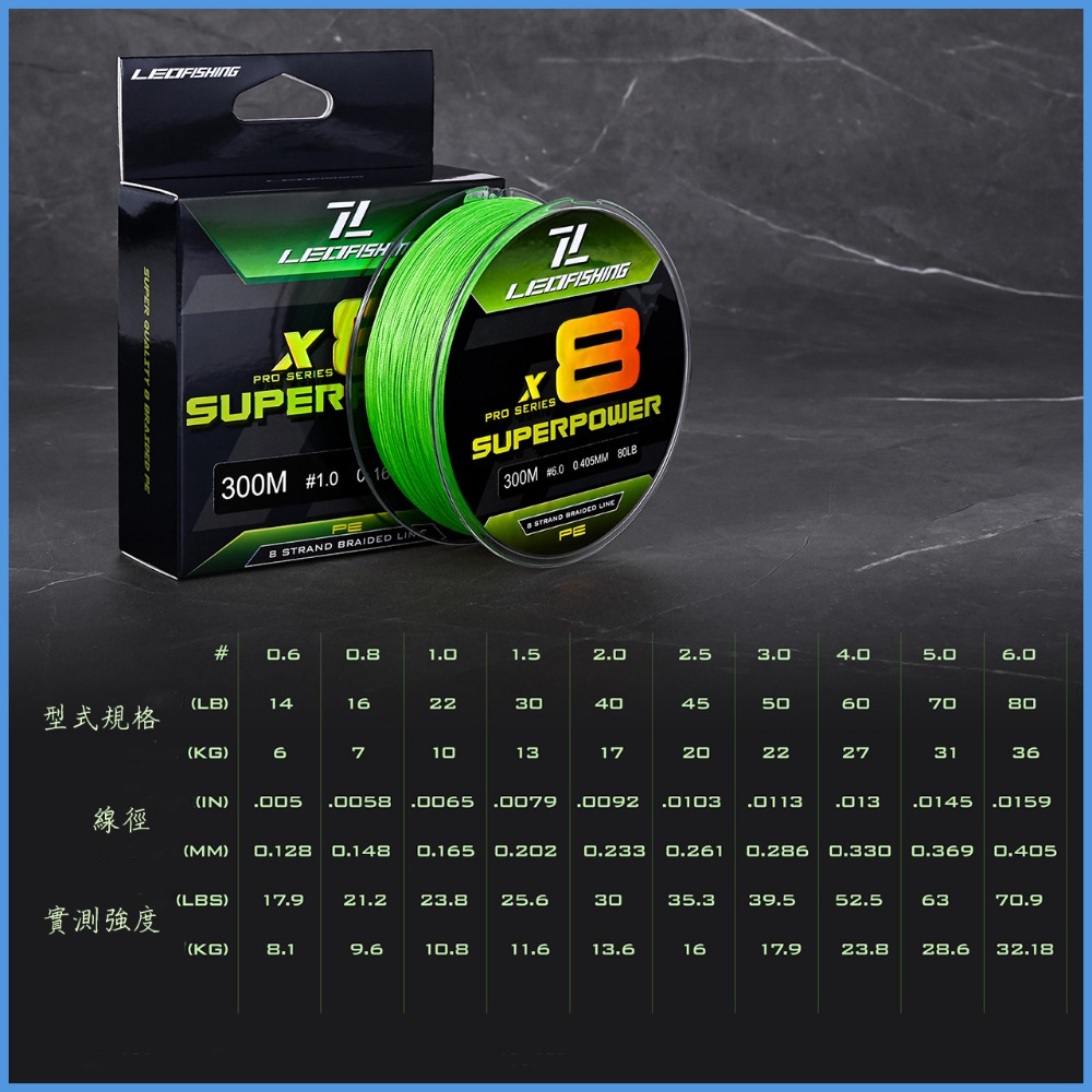 8編 PE線 300米 柒采釣具 編織線 釣魚線 釣線 魚線 釣具 釣魚-細節圖3