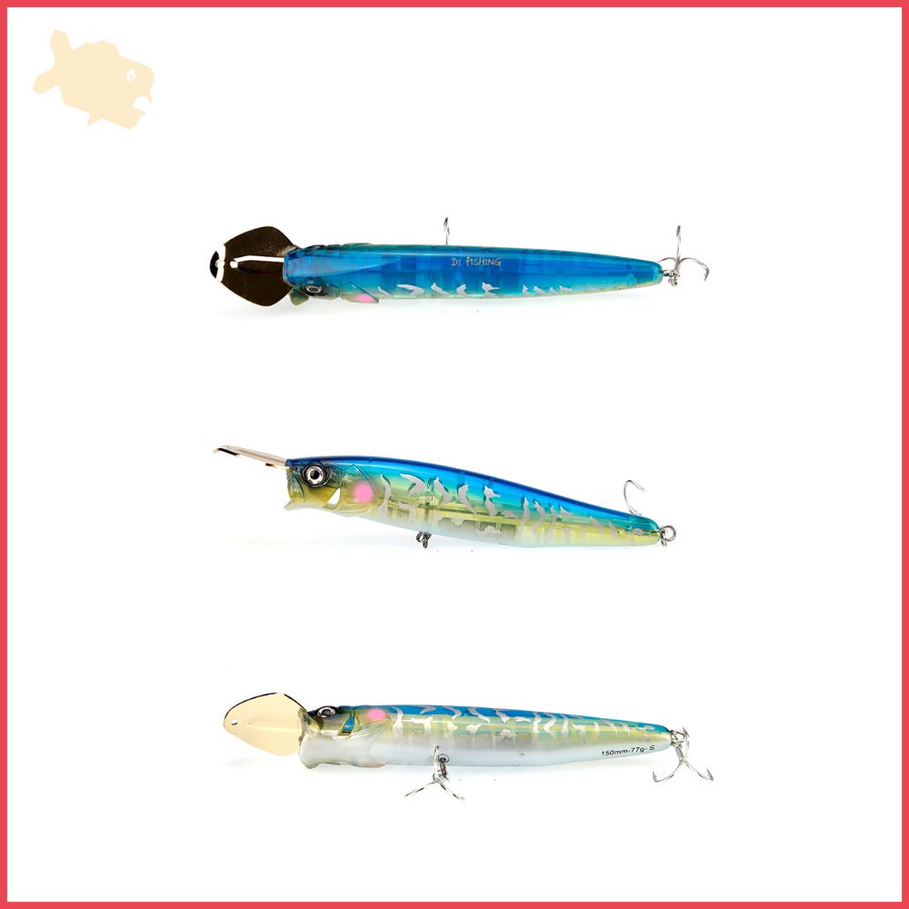 巨型水怪 77g 15cm 沉水 柒采釣具 岸拋 船拋 沉水鉛筆 金槍 遠投 大餌 船釣-細節圖5