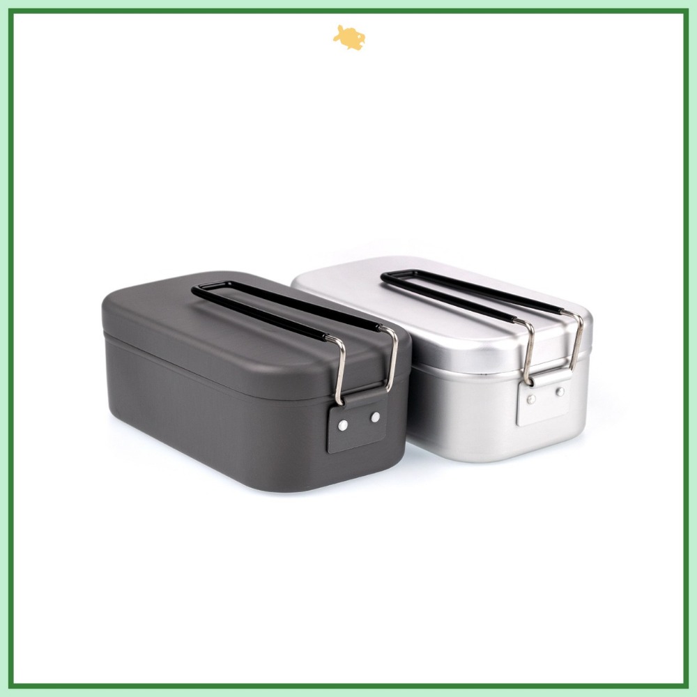 煮飯神器 Qi Cai 便當盒 野營 飯盒 輕量化 露營 登山 本色鋁 陽極黑-細節圖3