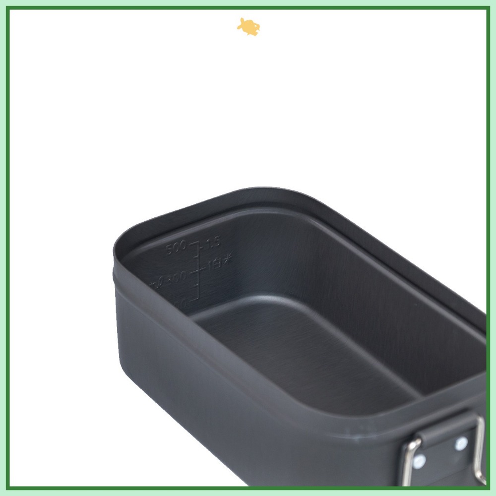 煮飯神器 Qi Cai 便當盒 野營 飯盒 輕量化 露營 登山 本色鋁 陽極黑-細節圖4