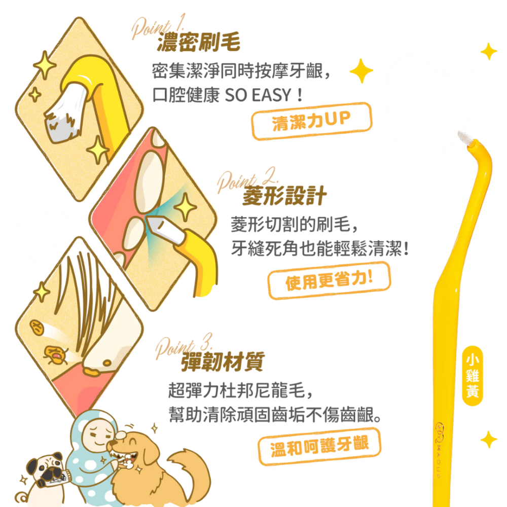 毛起來 MAOUP 菱形密密刷 寵物牙刷【深入死角不傷牙齦】貓狗通用 軟毛 潔牙 狗牙刷 貓牙刷 口腔清潔-細節圖2