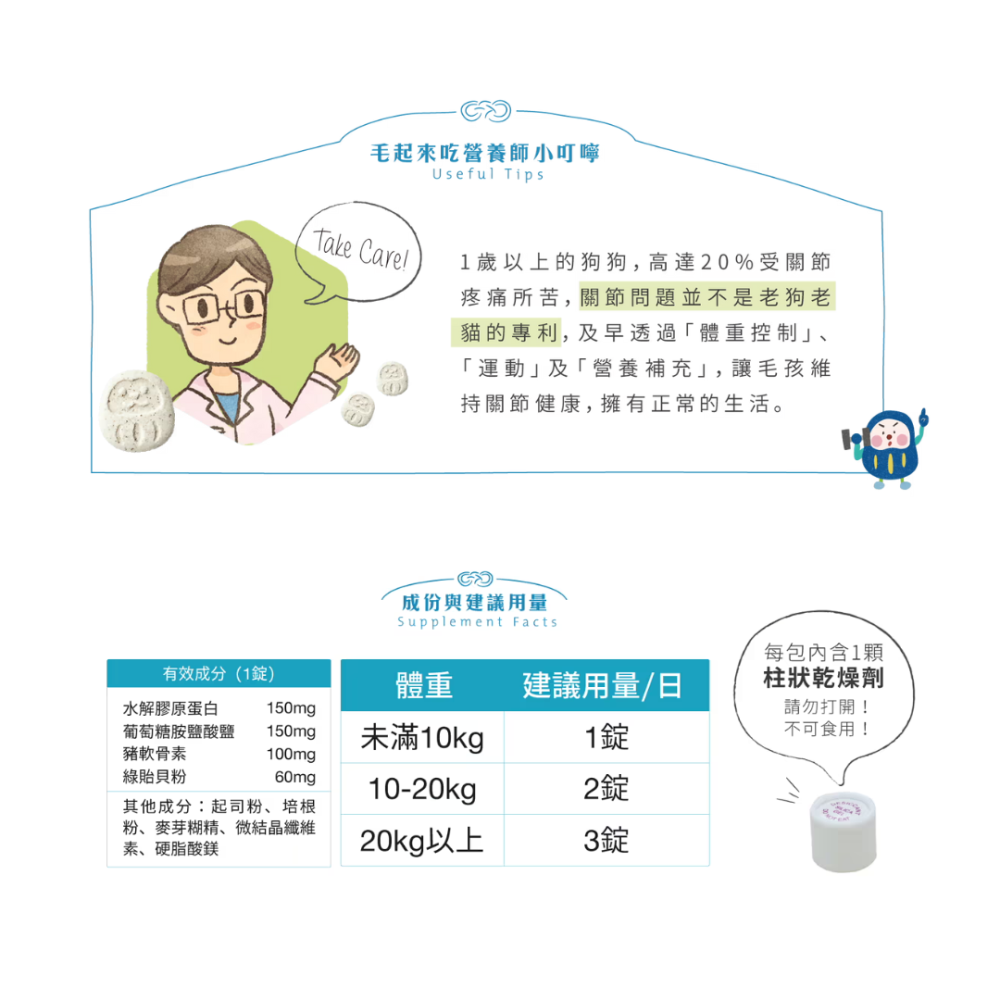毛起來 關節好骨力賞【SNQ國家認證】30錠 寵物關節保健 綠貽貝+軟骨素 狗狗貓咪行動力 關節保養 台灣現貨-細節圖9