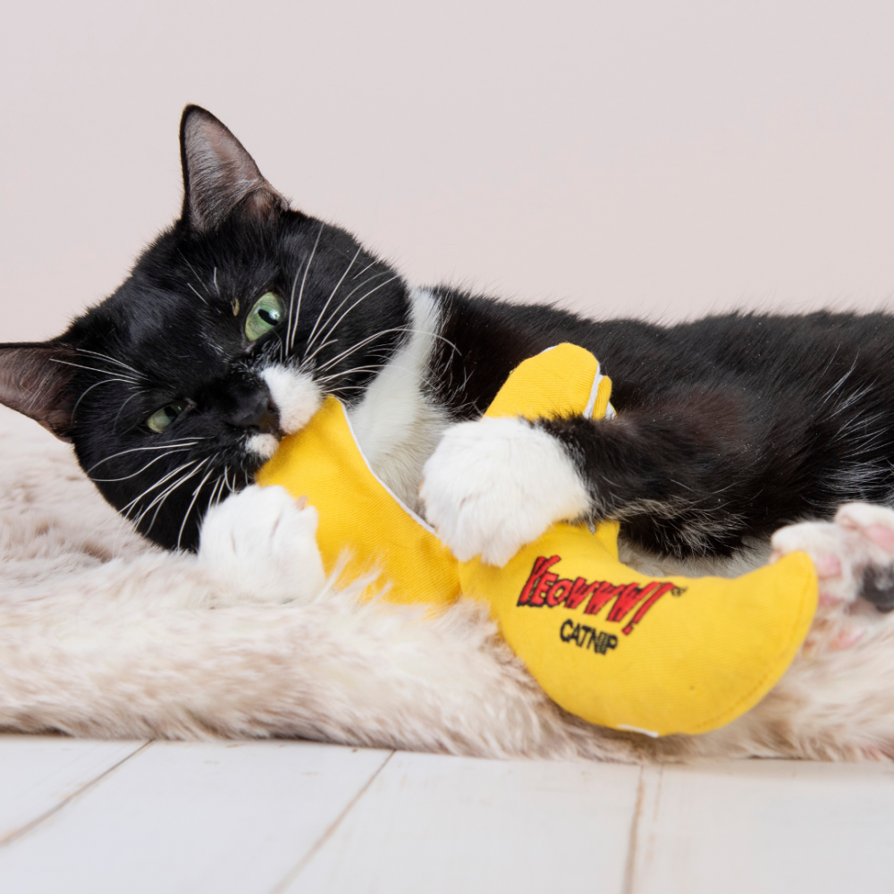 【Yeowww!】美國進口剝皮香蕉貓草玩具 (響紙升級版) 100%有機葉填充/無棉花/超耐咬/貓咪踢踢包-細節圖2