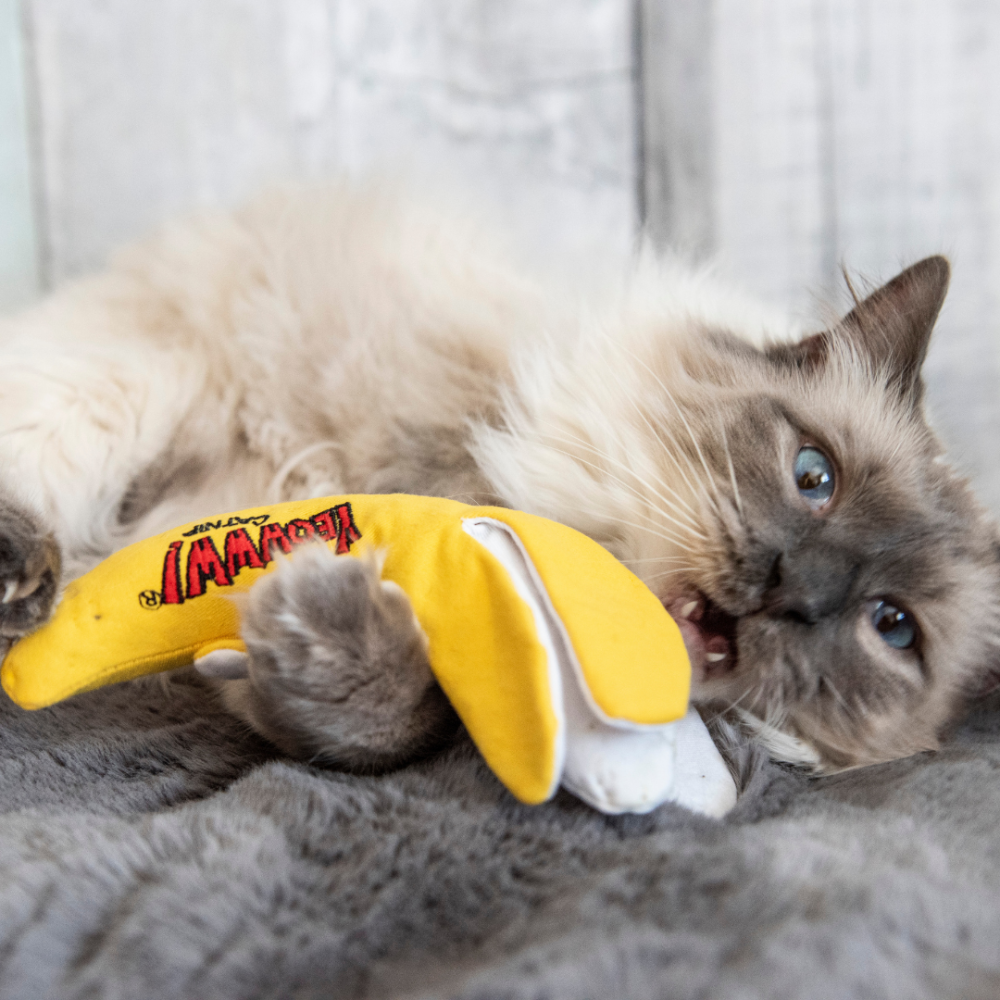 【Yeowww!】美國進口剝皮香蕉貓草玩具 (響紙升級版) 100%有機葉填充/無棉花/超耐咬/貓咪踢踢包-細節圖4