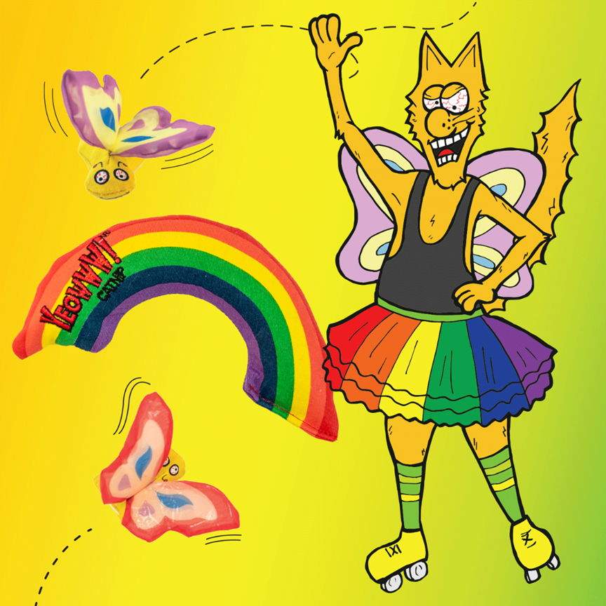 Yeowww! 100%有機貓草玩具【彩虹 Rainbow】美國製造 極致濃郁 無棉花填充 耐咬帆布 紓壓貓玩具 踢踢-細節圖5