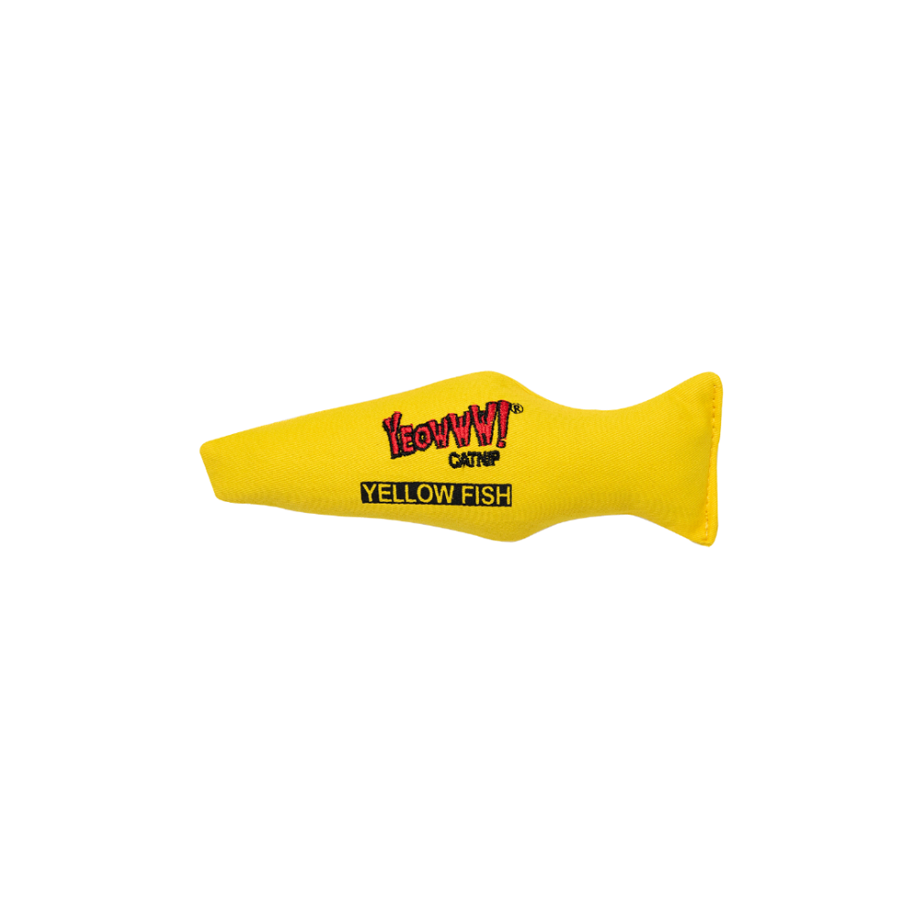 Yeowww! 美國貓草大王【100%有機貓草魚】綠魚/黃魚 7吋大尺寸 貓草玩具 踢踢包 紓壓 耐咬 無棉花填充-規格圖2