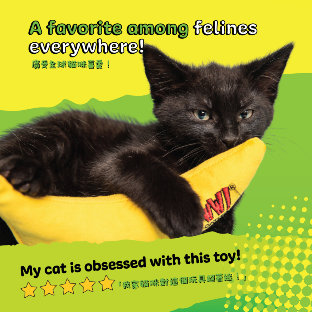 Yeowww! 美國有機貓草香蕉玩具【100%純貓草填充】耐咬帆布 貓草包 踢踢枕 潔牙玩具 Chi-CAT-a Ban-細節圖6