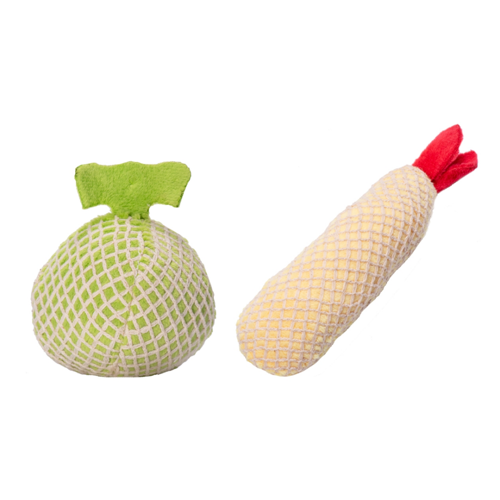 CattyMan 貓用網狀潔牙玩具【附木天蓼粉】貓刷牙 潔牙玩具 炸蝦 哈密瓜 寵物玩具 磨牙玩具 貓草玩具 網織潔牙-細節圖2