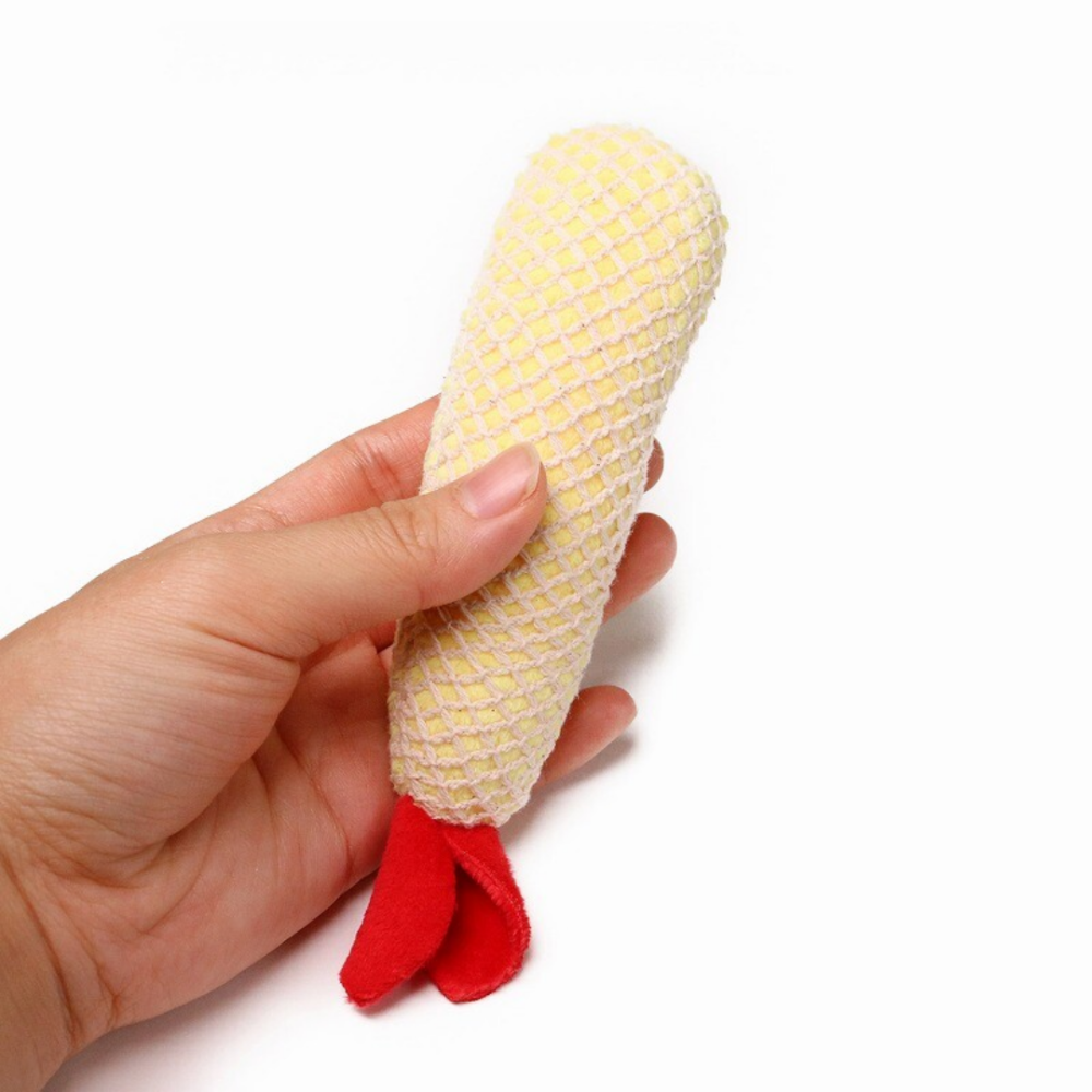 CattyMan 貓用網狀潔牙玩具【附木天蓼粉】貓刷牙 潔牙玩具 炸蝦 哈密瓜 寵物玩具 磨牙玩具 貓草玩具 網織潔牙-細節圖3