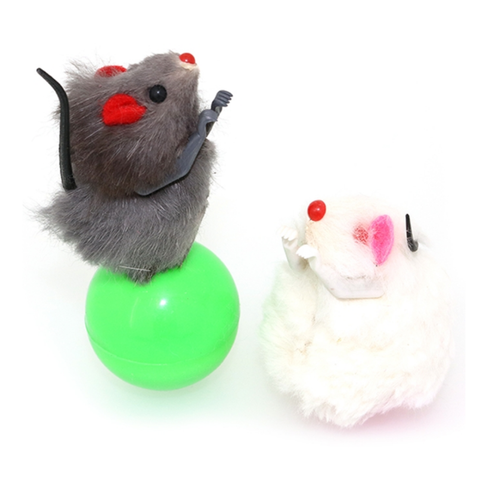 【CattyMan】不倒翁球鼠組 (2入) 逗貓玩具 貓咪自嗨 解悶神器 激發狩獵本能 搖擺老鼠 寵物玩具-細節圖2