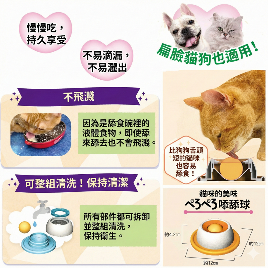🇯🇵【CattyMan】日本製 貓用舔式餵食器 舔舔味覺玉 (延長3倍進食時間) 肉泥神器 慢食碗 湯罐 防溢 寵-細節圖5