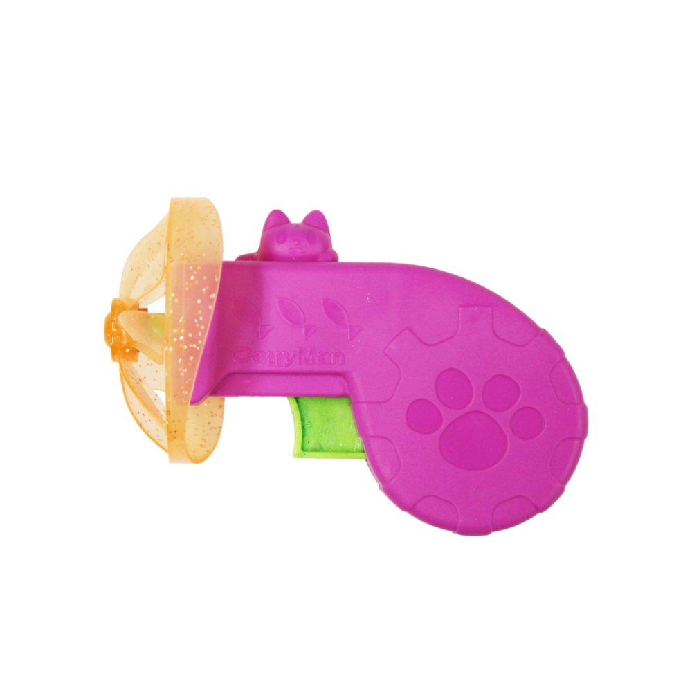 【日本CattyMan】飛天竹蜻蜓 兩用玩法 旋轉飛盤 逗貓神器 增加運動量 舒壓 附5枚螺旋槳 貓玩具 寵物用品-細節圖3