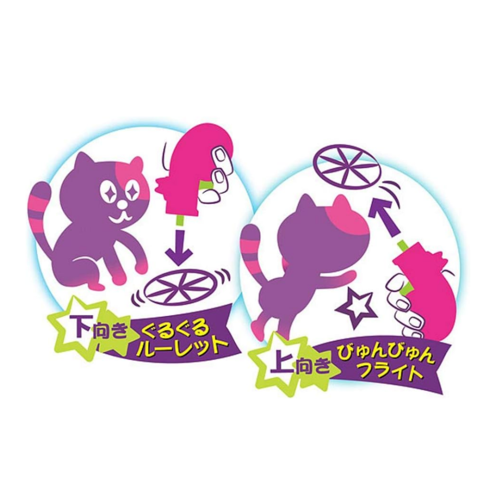 【日本CattyMan】飛天竹蜻蜓 兩用玩法 旋轉飛盤 逗貓神器 增加運動量 舒壓 附5枚螺旋槳 貓玩具 寵物用品-細節圖4