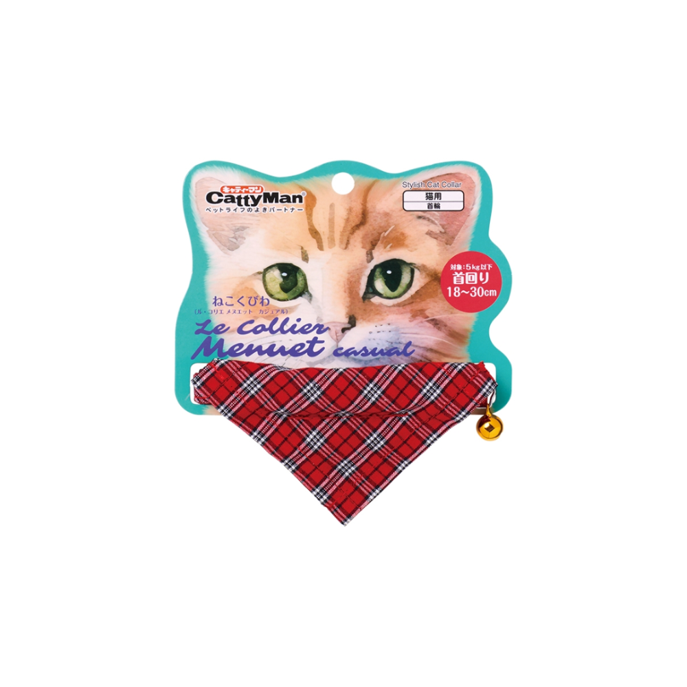 CattyMan 優雅貓項圈 貓咪安全扣項圈 寵物項圈 鈴鐺項圈 蝴蝶結 領巾 5kg內適用 貓造型扣環 Le Col-規格圖4