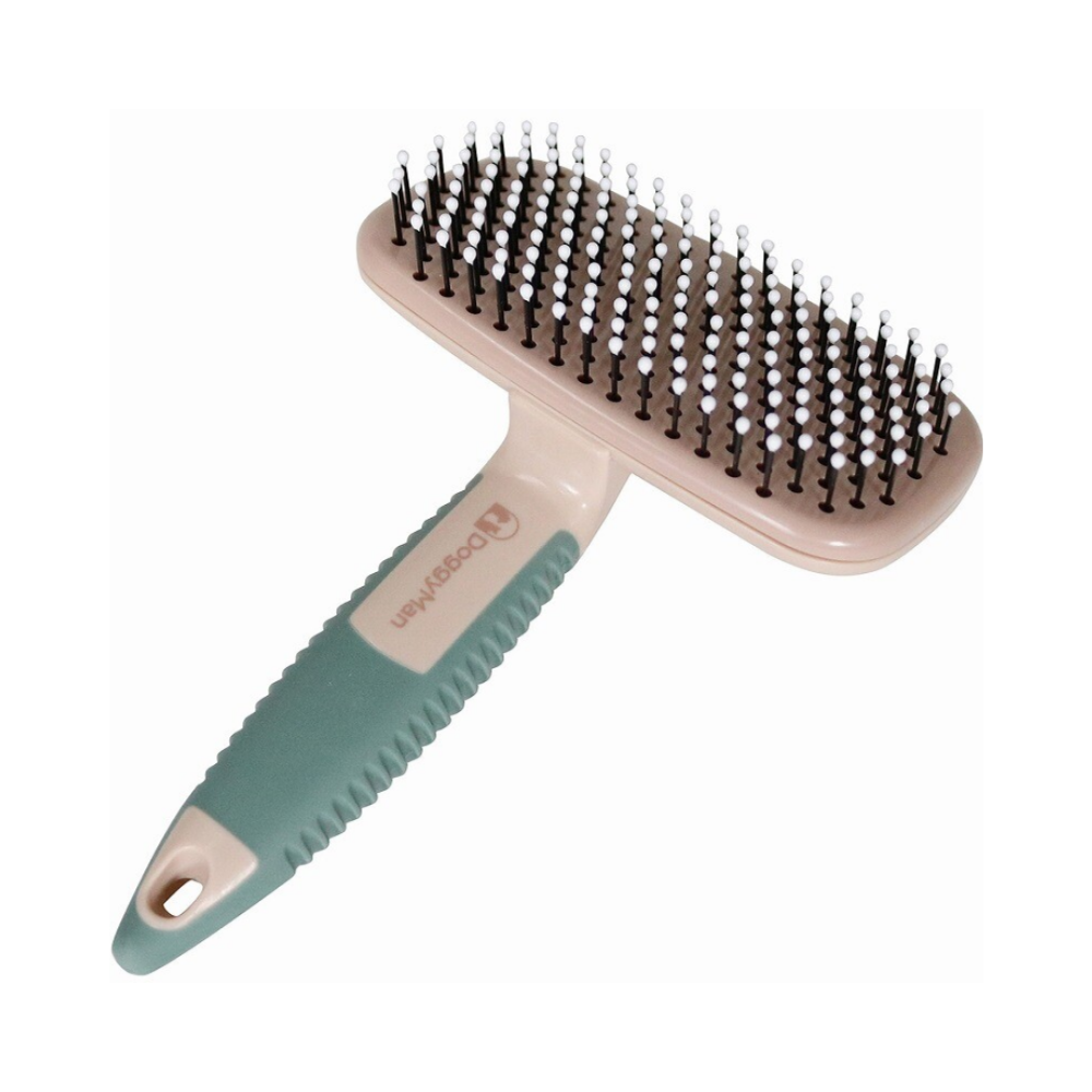 【DoggyMan】寵物美容室｜抗菌圓頭軟式針梳(S號) 一鍵清毛不卡手 溫柔按摩 去廢毛神器 貓梳 狗梳 寵物梳子-細節圖4