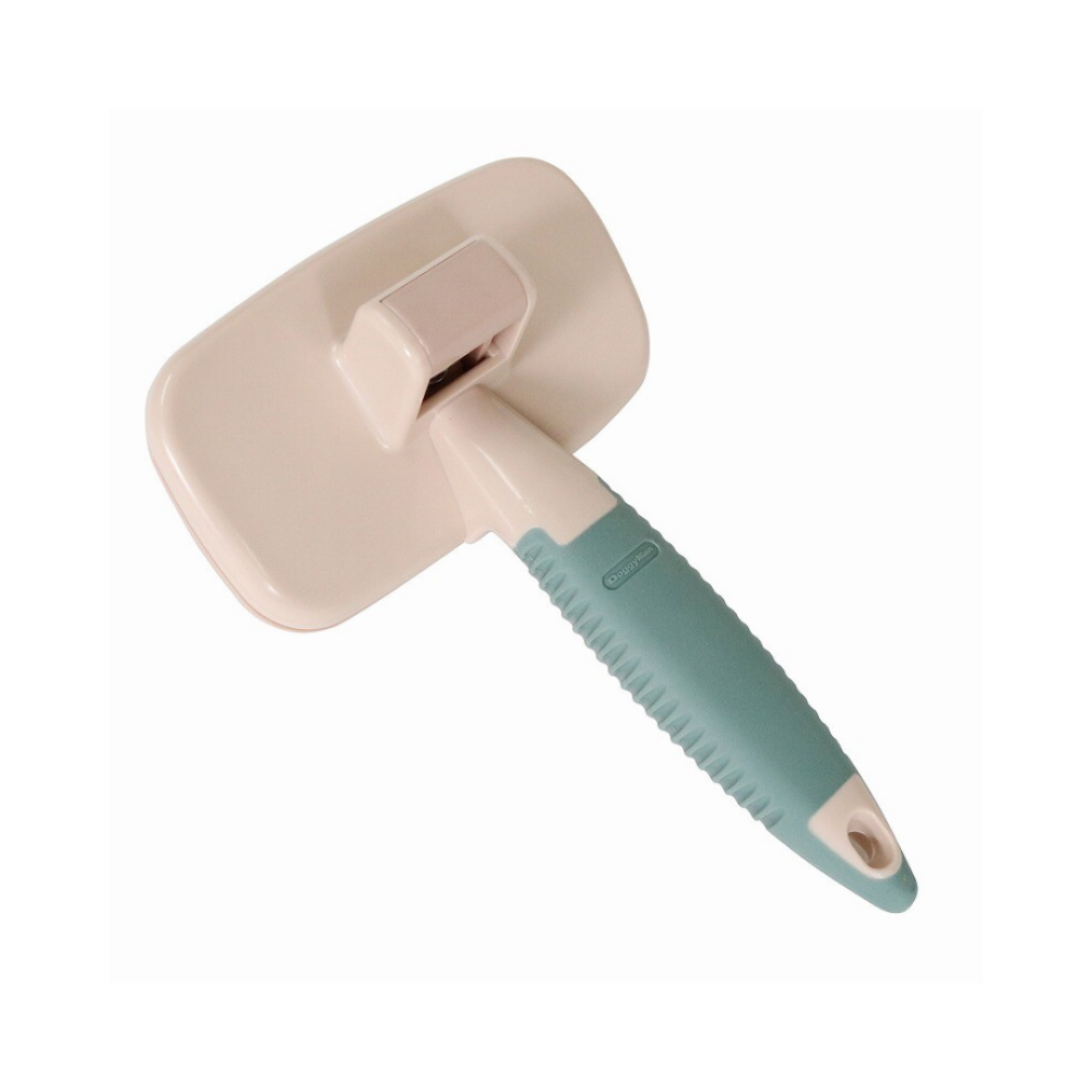 【DoggyMan】寵物美容室｜抗菌圓頭軟式針梳(S號) 一鍵清毛不卡手 溫柔按摩 去廢毛神器 貓梳 狗梳 寵物梳子-細節圖5