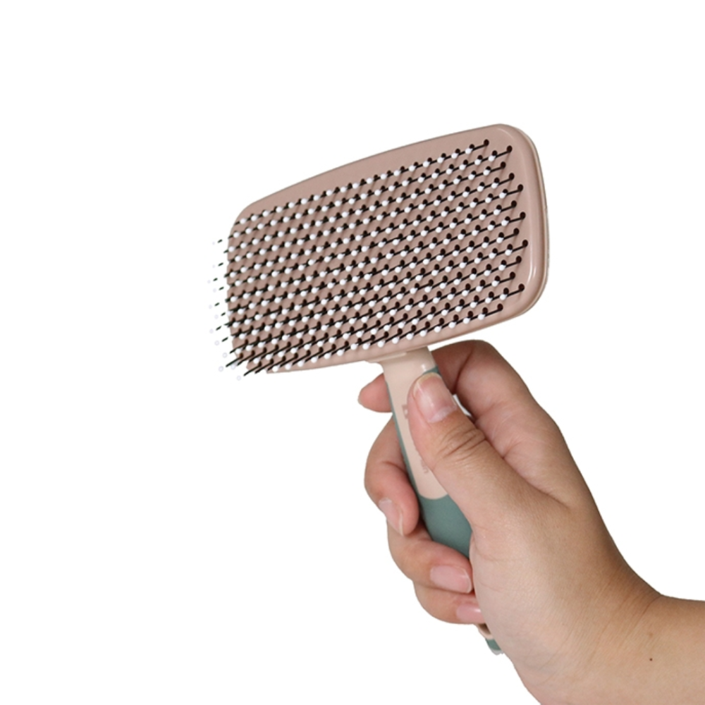 【DoggyMan】寵物美容室｜抗菌圓頭軟式針梳(S號) 一鍵清毛不卡手 溫柔按摩 去廢毛神器 貓梳 狗梳 寵物梳子-細節圖6