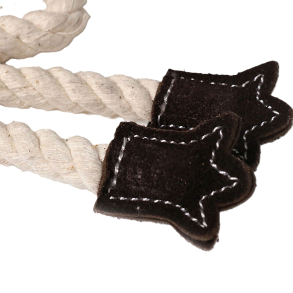 【DoggyMan】天然牛革潔牙玩具 狗狗耐咬棉繩 幼犬磨牙 寵物互動拔河玩具 獅子/兔子/公雞-細節圖3