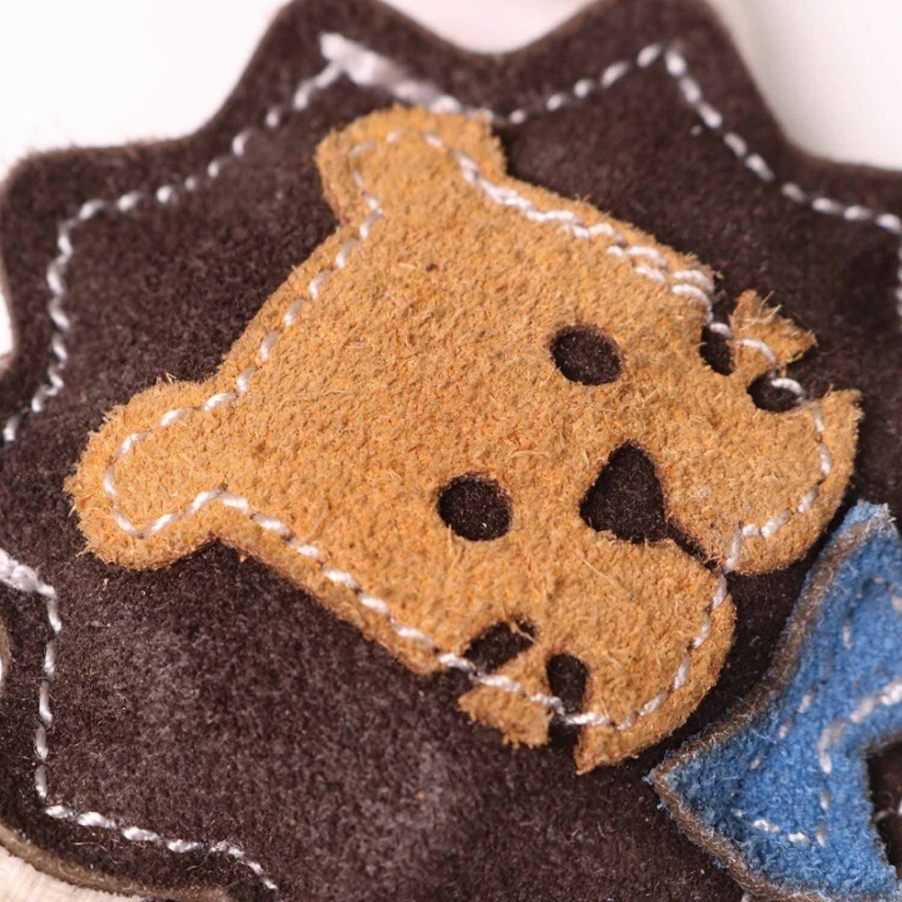 【DoggyMan】天然牛革潔牙玩具 狗狗耐咬棉繩 幼犬磨牙 寵物互動拔河玩具 獅子/兔子/公雞-細節圖7