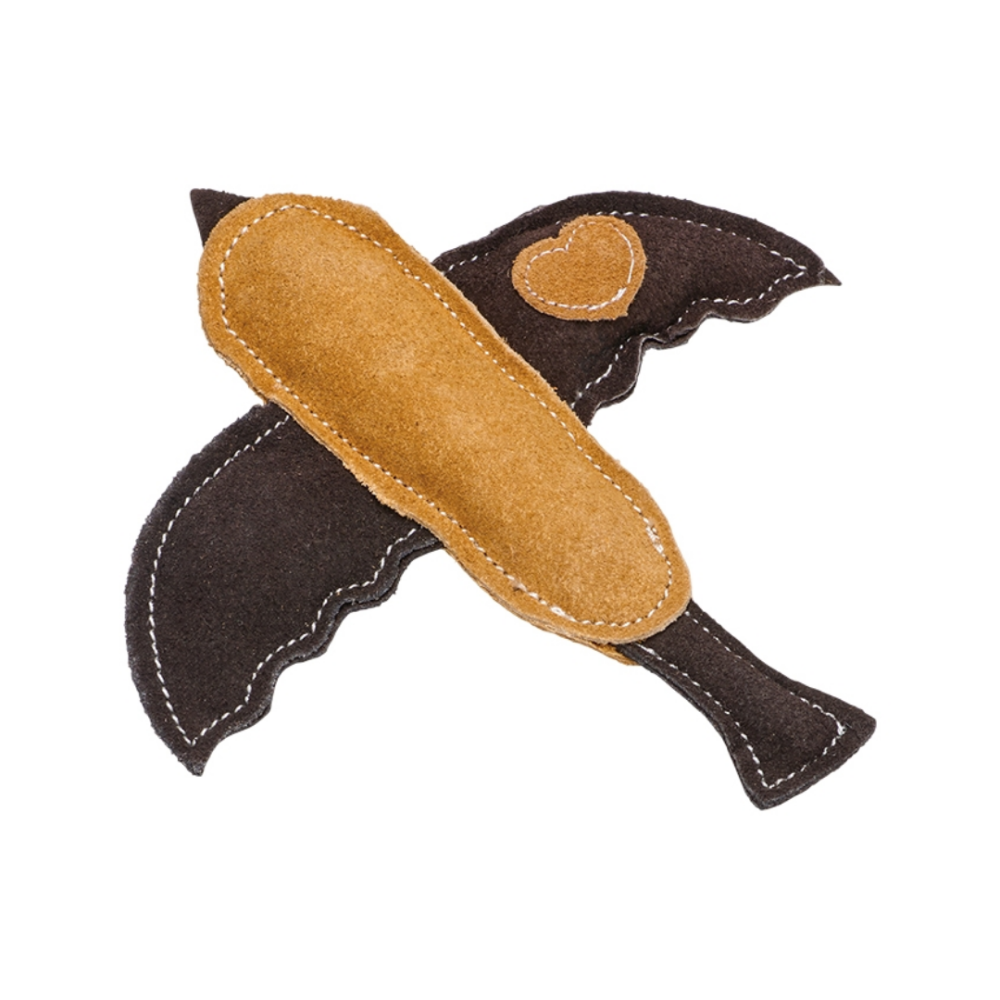 DoggyMan 多格漫 牛革動物造型發聲玩具 鱷魚 小鳥【天然皮革耐咬舒壓】狗狗玩具 寵物互動玩具 狗咬玩具 幼犬磨-細節圖2