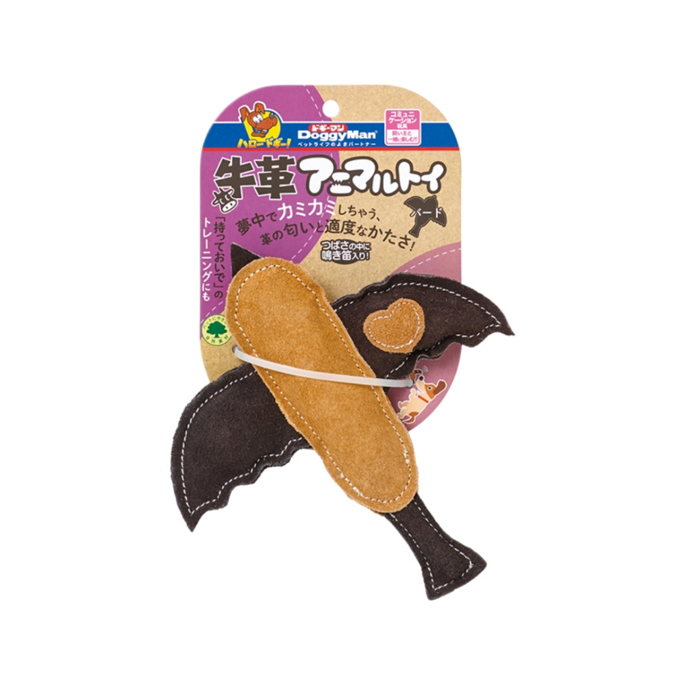 DoggyMan 多格漫 牛革動物造型發聲玩具 鱷魚 小鳥【天然皮革耐咬舒壓】狗狗玩具 寵物互動玩具 狗咬玩具 幼犬磨-規格圖3