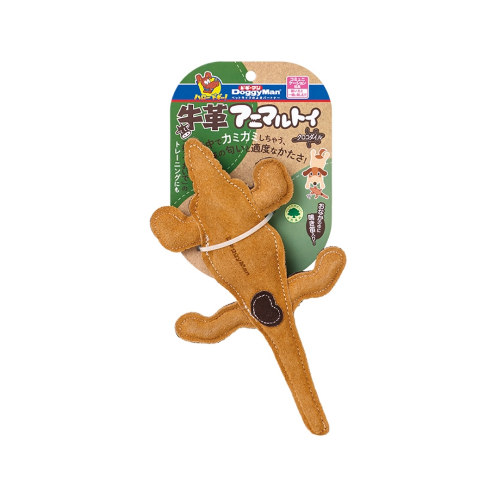 DoggyMan 多格漫 牛革動物造型發聲玩具 鱷魚 小鳥【天然皮革耐咬舒壓】狗狗玩具 寵物互動玩具 狗咬玩具 幼犬磨-規格圖3