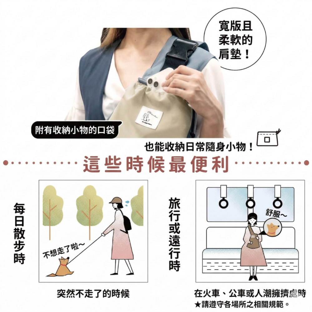 DoggyMan 寵物外出包 8kg內【一秒折疊收納】狗貓外出袋 寵物托特包 寵物吊帶包 寵物斜背包-細節圖4