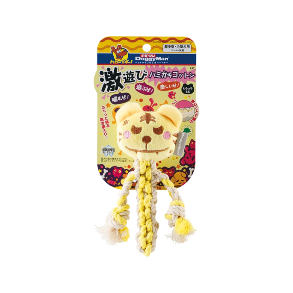 DoggyMan 狗狗棉繩潔牙玩具【發聲耐咬推薦】寵物發聲玩具 幼犬磨牙 狗玩具 潔牙繩 狗咬繩 黃虎 粉兔-細節圖6