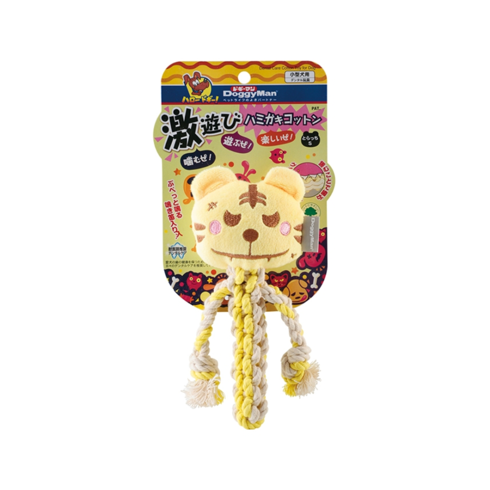 DoggyMan 狗狗棉繩潔牙玩具【發聲耐咬推薦】寵物發聲玩具 幼犬磨牙 狗玩具 潔牙繩 狗咬繩 黃虎 粉兔-細節圖7