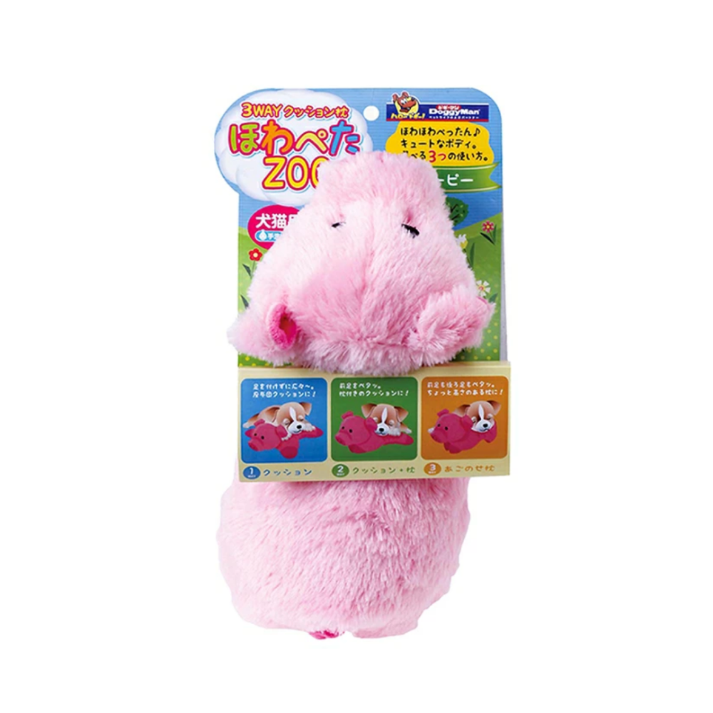 DoggyMan 犬貓用多用途絨毛枕墊 粉紅豬豬 【一秒變換三種睡法】 寵物靠枕 睡窩 貓窩 狗床 寵物睡墊 台灣現貨-細節圖3