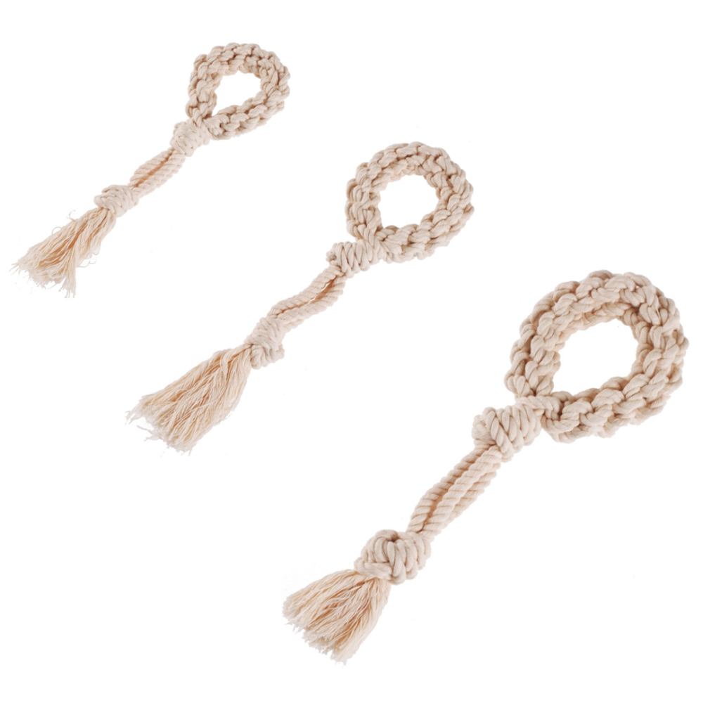 DoggyMan每日潔牙棉繩玩具 100%純棉編織寵物啃咬玩具 狗狗潔齒繩 拔河互動玩具 獸醫師推薦 小型犬專用 棒形-細節圖3