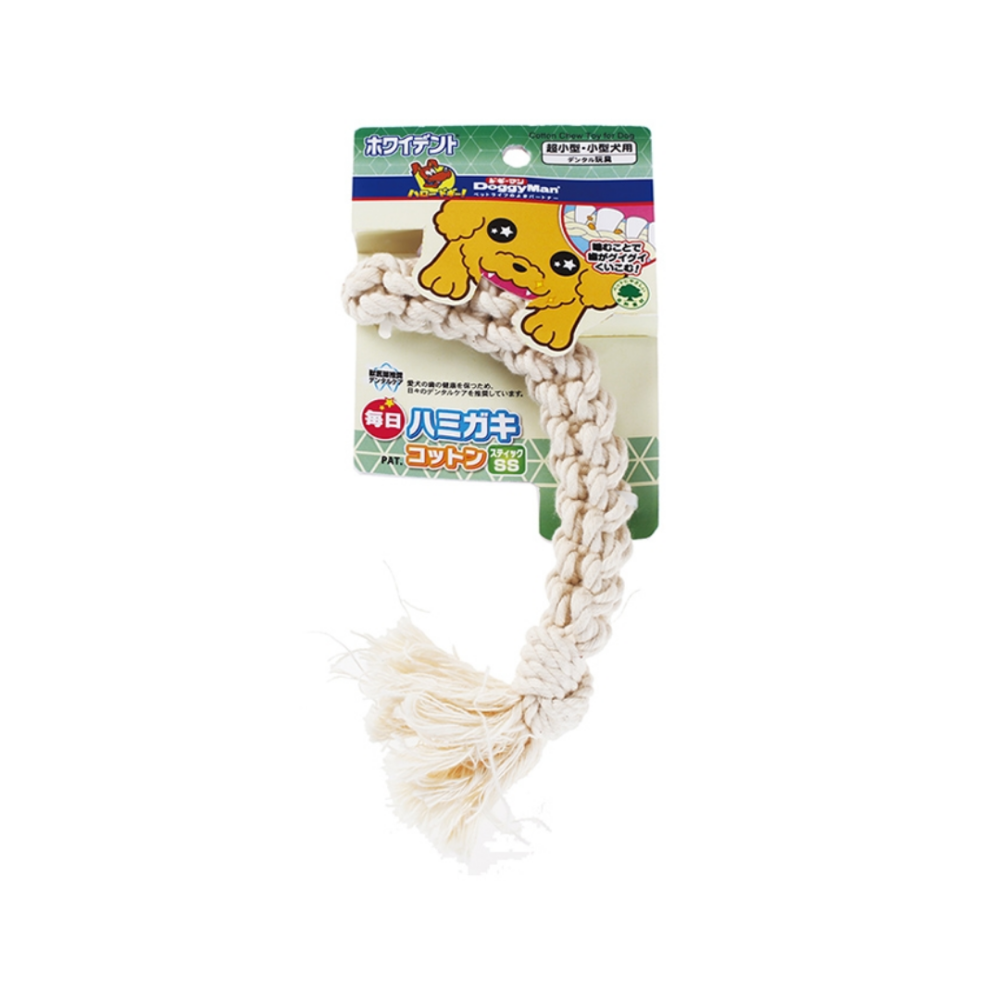 DoggyMan每日潔牙棉繩玩具 100%純棉編織寵物啃咬玩具 狗狗潔齒繩 拔河互動玩具 獸醫師推薦 小型犬專用 棒形-細節圖5