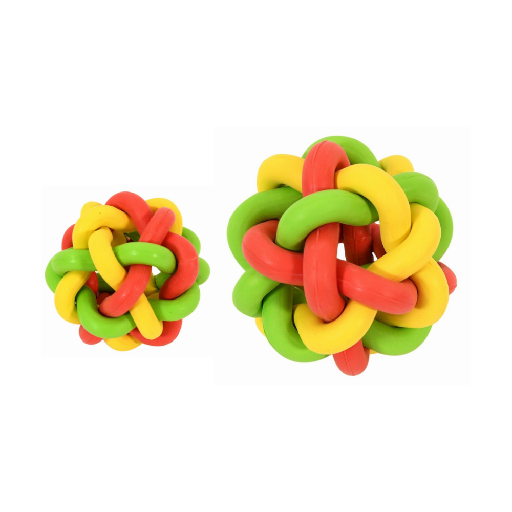 DoggyMan 通心粉橡膠球｜狗狗益智藏食玩具｜寵物漏食球｜軟Q耐咬磨牙球｜中小型犬解悶神器 S與M號-細節圖3