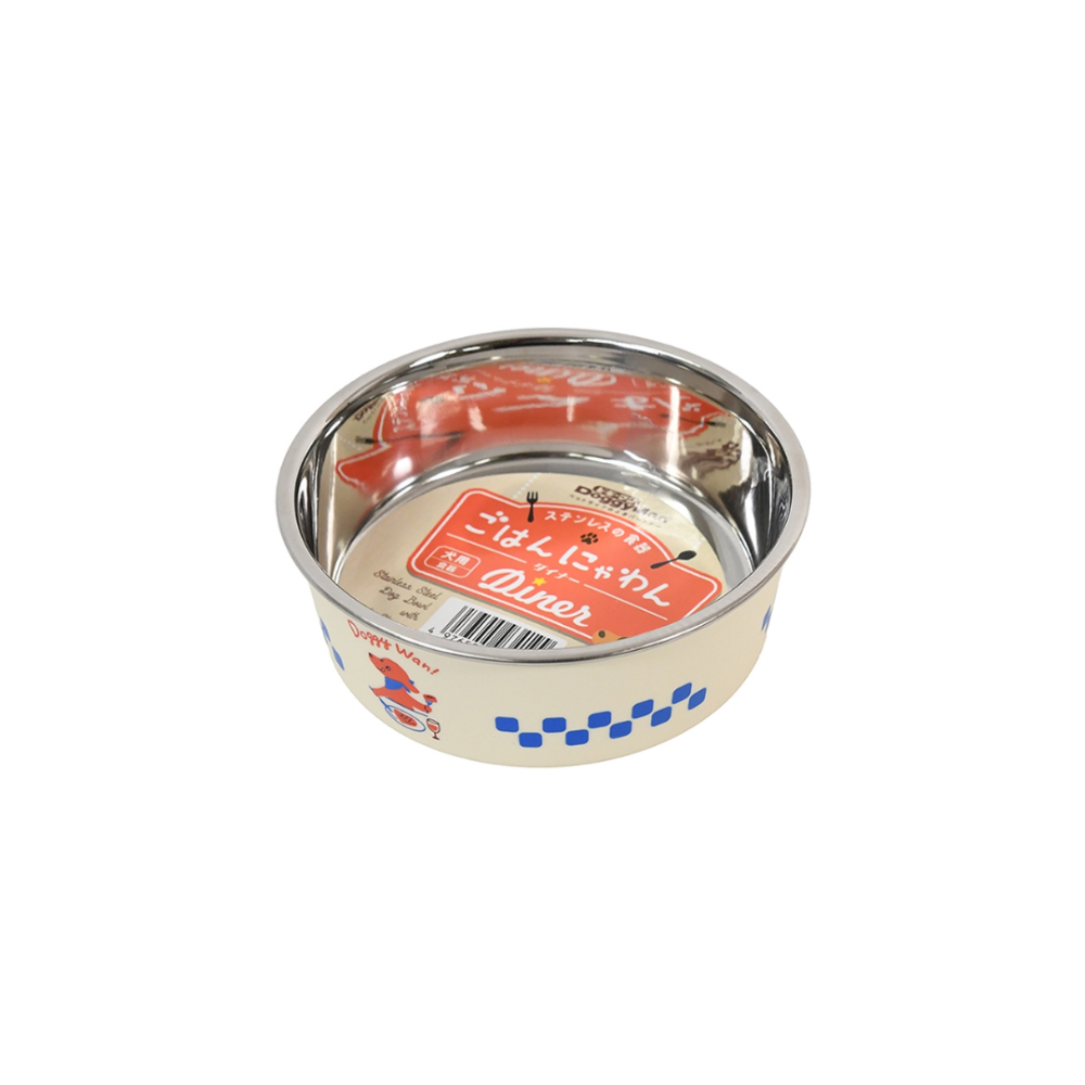 DoggyMan 狗狗食堂不鏽鋼止滑碗 防滑狗碗 寵物不鏽鋼餐具 復古風飼料碗 寵物飲水碗 防推翻-規格圖4