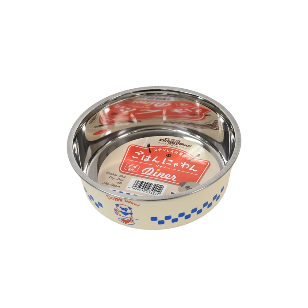 DoggyMan 狗狗食堂不鏽鋼止滑碗 防滑狗碗 寵物不鏽鋼餐具 復古風飼料碗 寵物飲水碗 防推翻-規格圖4