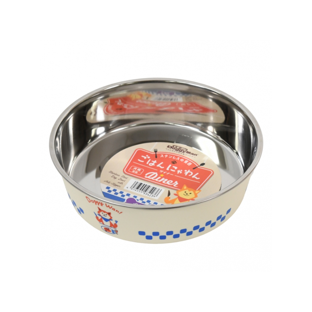 DoggyMan 狗狗食堂不鏽鋼止滑碗 防滑狗碗 寵物不鏽鋼餐具 復古風飼料碗 寵物飲水碗 防推翻-規格圖4