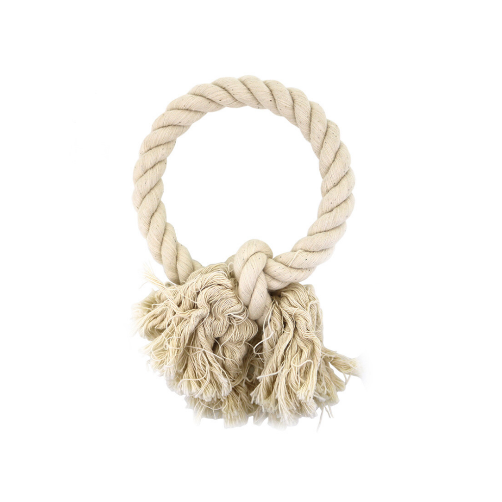 DoggyMan 100%天然純棉潔牙棉圈 360度耐咬狗玩具 寵物拉扯互動拔河 磨牙紓壓 狗啃咬玩具 S/M/L-細節圖3