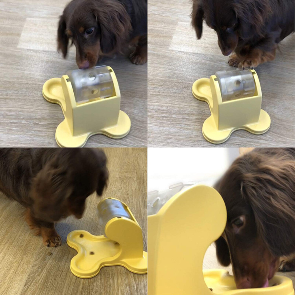 DoggyMan 寵物滾輪漏食玩具 益智餵食器 慢食碗 轉轉漏食機 防狼吞虎嚥 貓狗打發時間 藏食玩具 CattyMan-細節圖6