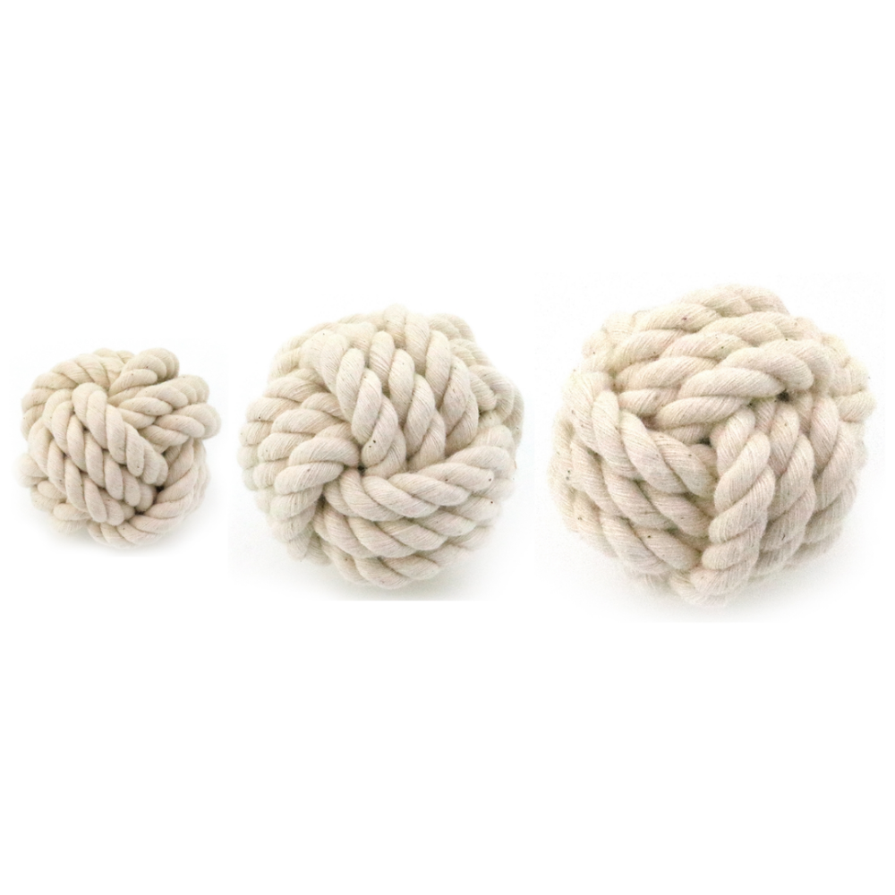 DoggyMan 100%純棉潔牙球 S/M/L 無膠水編織 耐咬棉繩球 狗狗磨牙玩具 寵物潔牙 幼犬成犬 紓壓拋接互-細節圖3